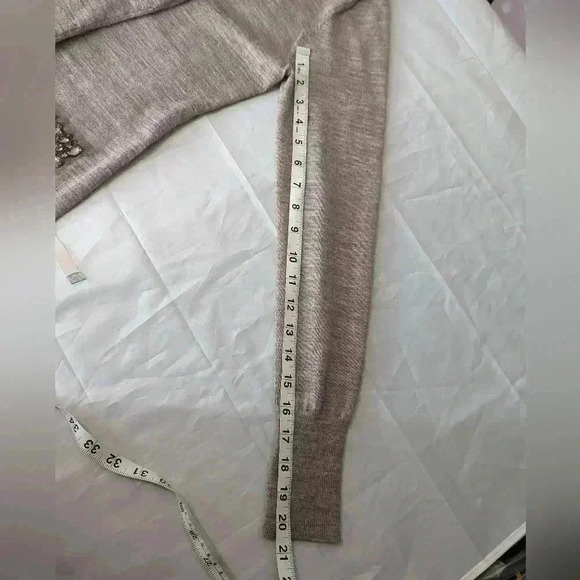 Ann Taylor Loft Tan Knit Jewel Embellished Cardigan Sweater Size Small Button - Picture 13 of 14